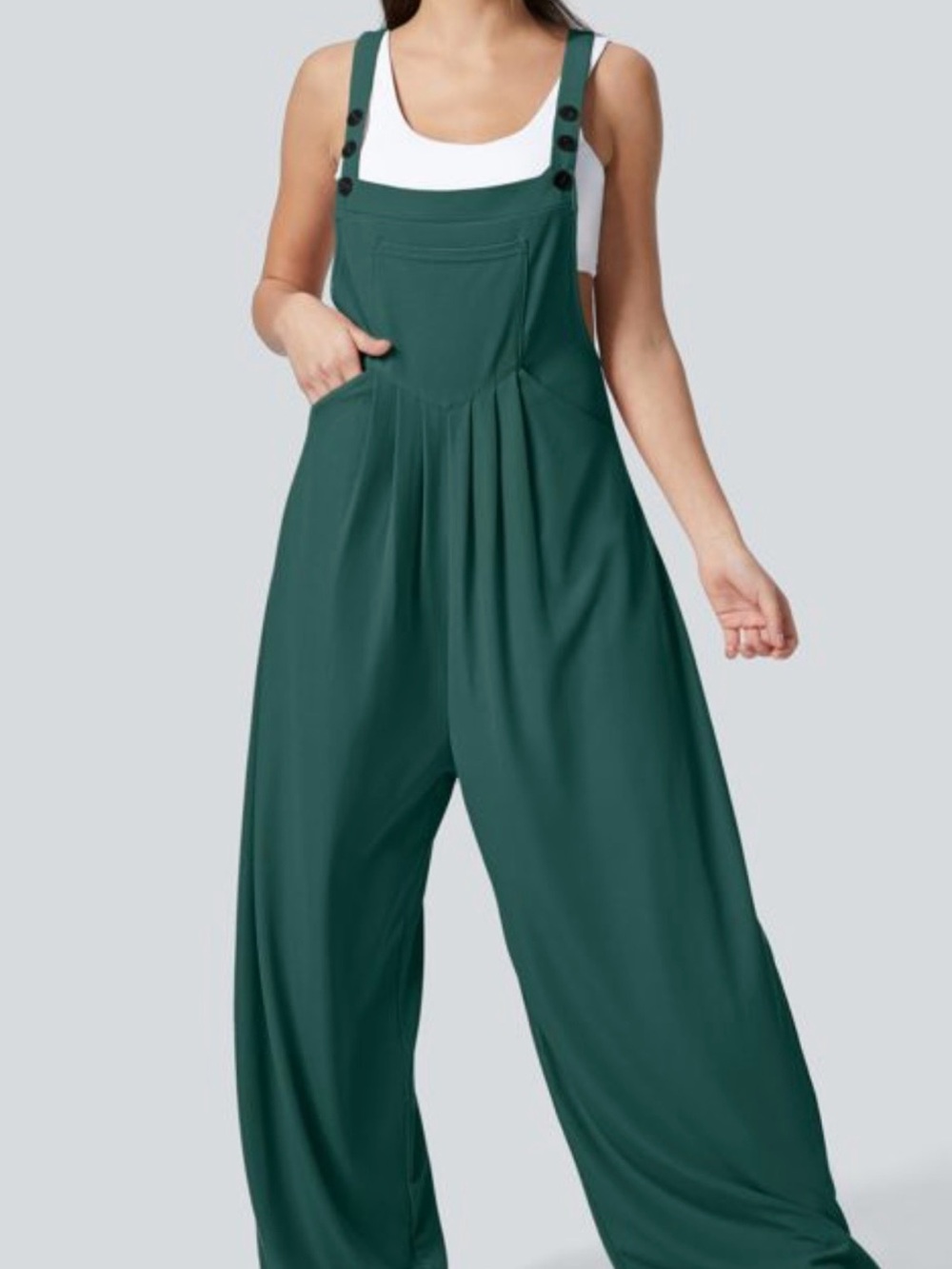 NEW Halara Pockets Waffle Casual Jogger Overalls Jumpsuit